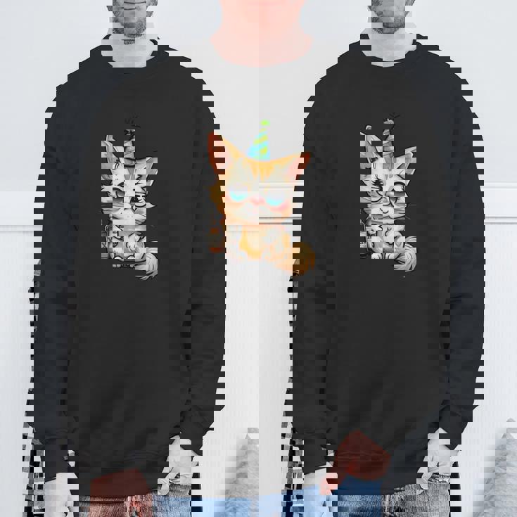 パーティー 猫 ドリンク 飲んだ 酔った プッシー キティ 猫 お祝い ブーー スウェットシャツ 高齢者への贈り物