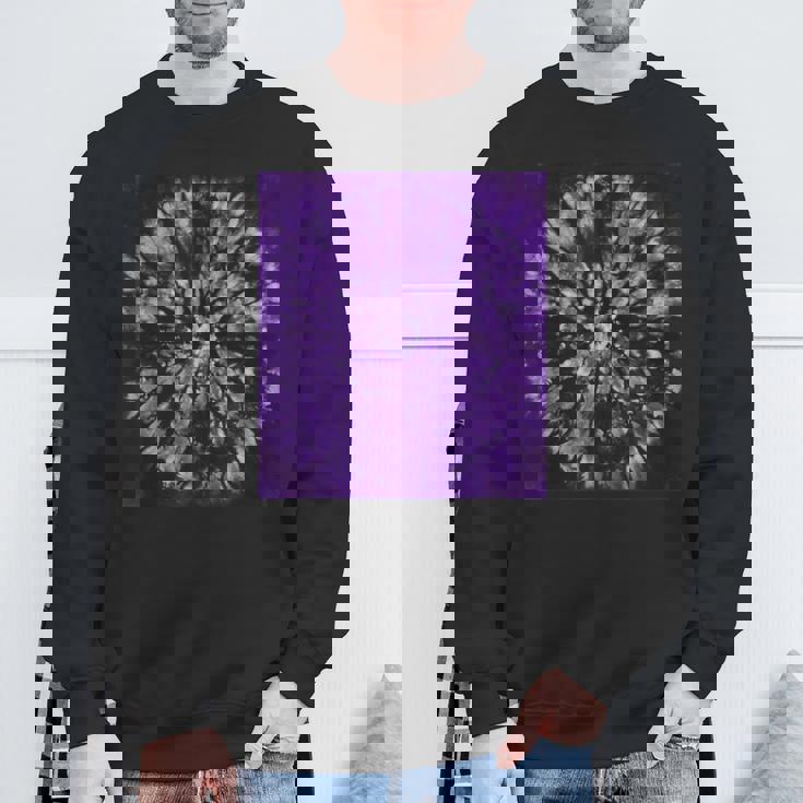 パープルバティックタイダイ ボヘミアンパターン スウェットシャツ 高齢者への贈り物