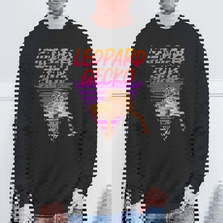 ヒョウ ヤモリ 80'Saporwave スウェットシャツ 高齢者への贈り物