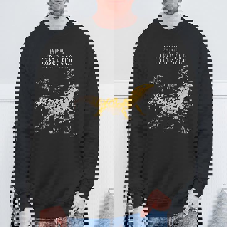 ヒョウゲッコの解剖学、面白いペット爬虫類トカゲ好き。 スウェットシャツ 高齢者への贈り物