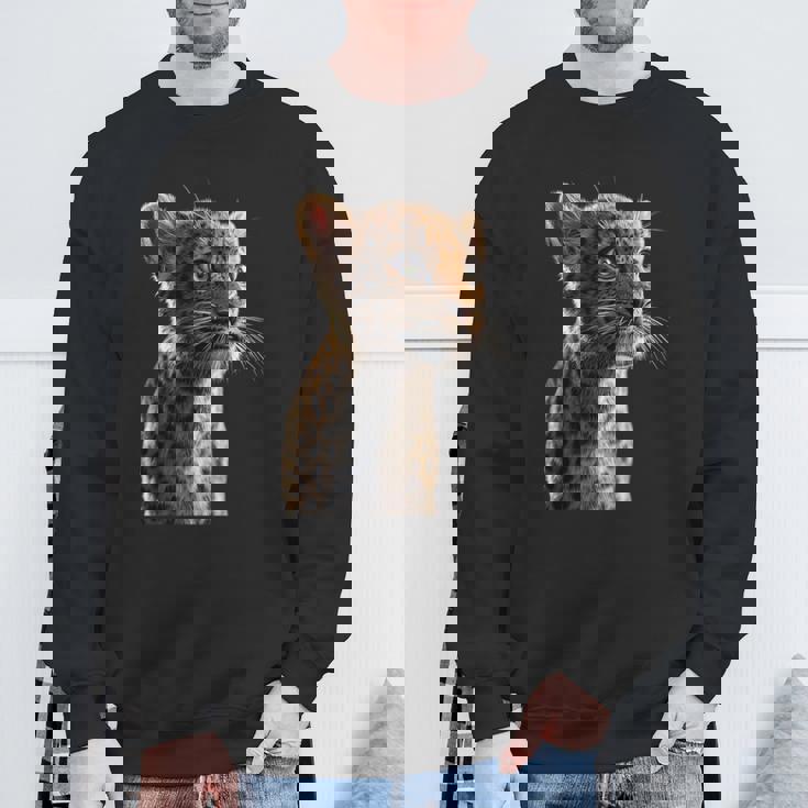 ヒョウヒョウ大型猫かわいい大型猫ヒョウヒョウ スウェットシャツ 高齢者への贈り物