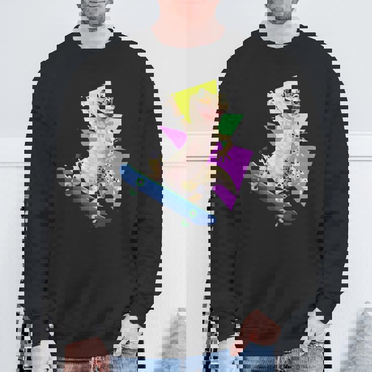 ヒョウモントカゲモドキ スケートボードのトカゲ スウェットシャツ 高齢者への贈り物