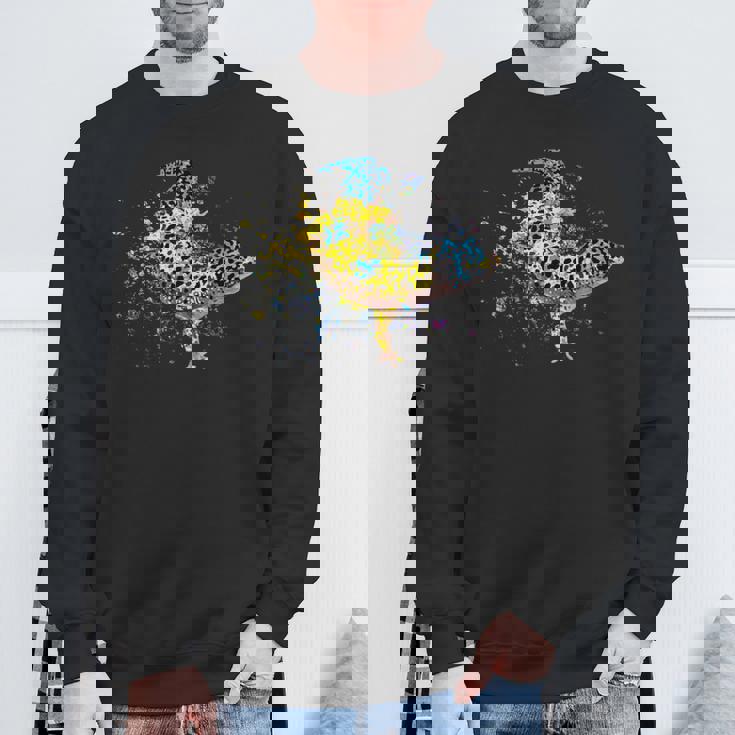 ヒョウモントカゲモドキ 水彩画 爬虫類飼育員 ヤモリ 扇子 スウェットシャツ 高齢者への贈り物