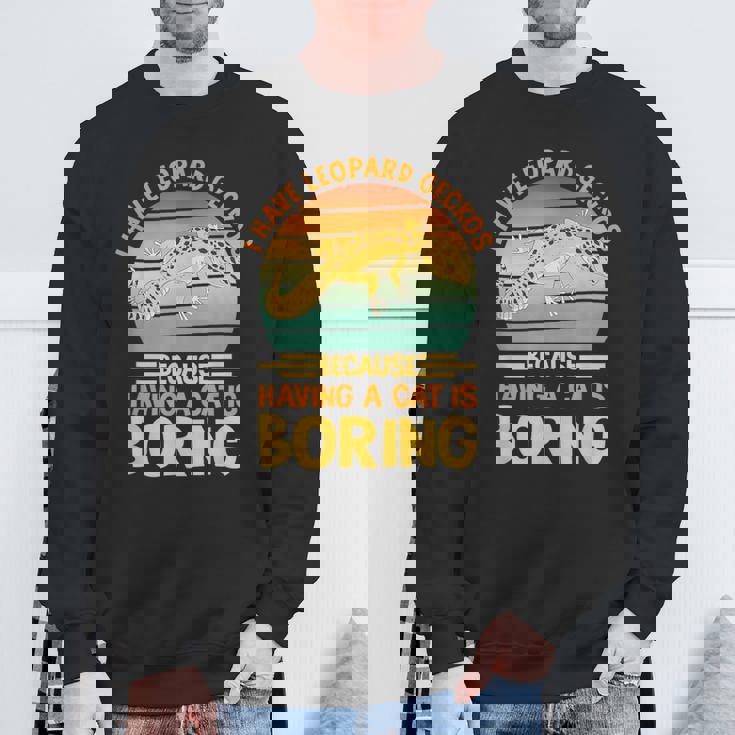 ヒョウモントカゲモドキ 爬虫類 小さな恐竜を飼っています スウェットシャツ 高齢者への贈り物