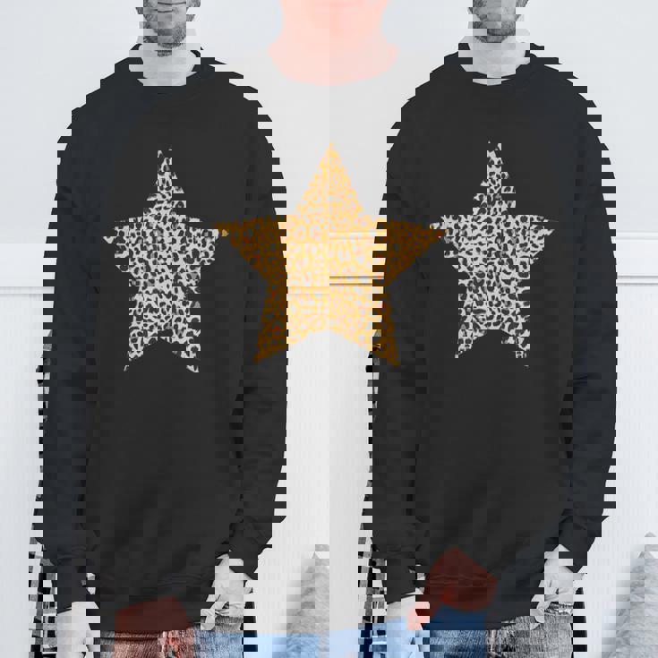 ヒョウ柄 アニマルプリント 星 スウェットシャツ 高齢者への贈り物