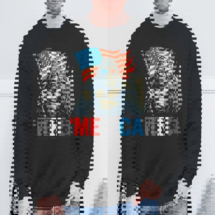 ビッグフット メリカ ロック アメリカ国旗 愛国的 7月4日 スウェットシャツ 高齢者への贈り物