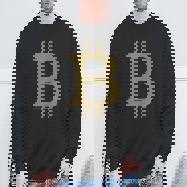 ビットコインシンボル ポケットデザイン ミニマリスト スウェットシャツ 高齢者への贈り物