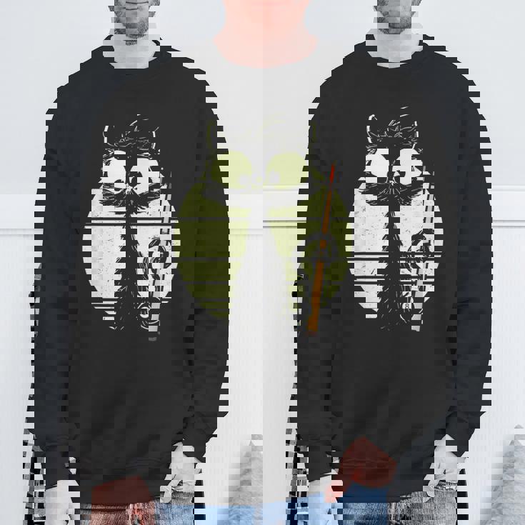 ビリヤード プール スヌーカー ビリヤードを持つ猫 かわいい子猫 スウェットシャツ 高齢者への贈り物