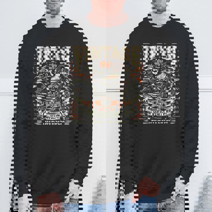 ビンテージ 1961 1961年生まれ 63歳の誕生日 バイクバイカー スウェットシャツ 高齢者への贈り物