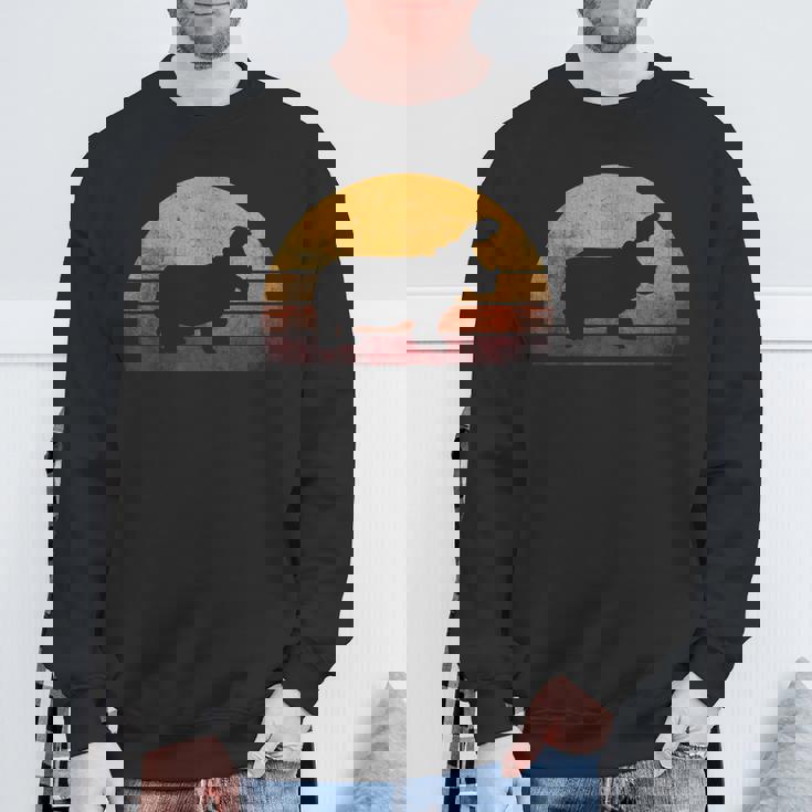 ビンテージ カバ デザイン レトロな日没カバ スウェットシャツ 高齢者への贈り物