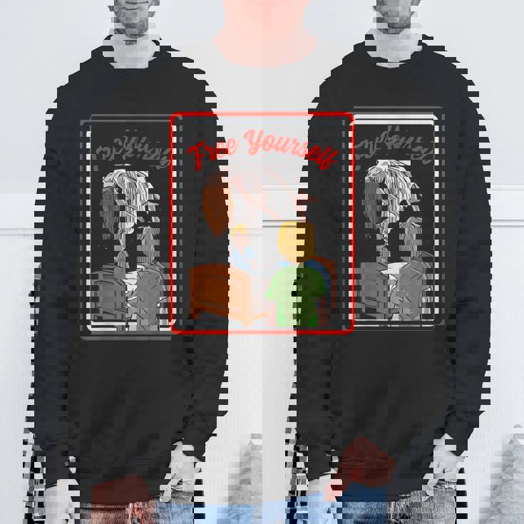 ビンテージ ホラー、取り憑かれた悪魔から解放される スウェットシャツ 高齢者への贈り物