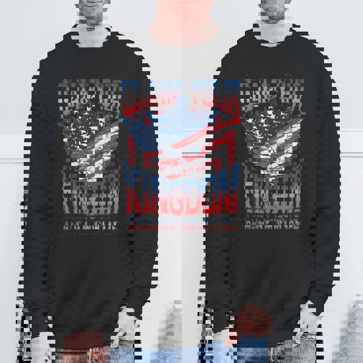 ビンテージアメリカ国旗ドリームクレームユアキングダムの悪夢 スウェットシャツ 高齢者への贈り物