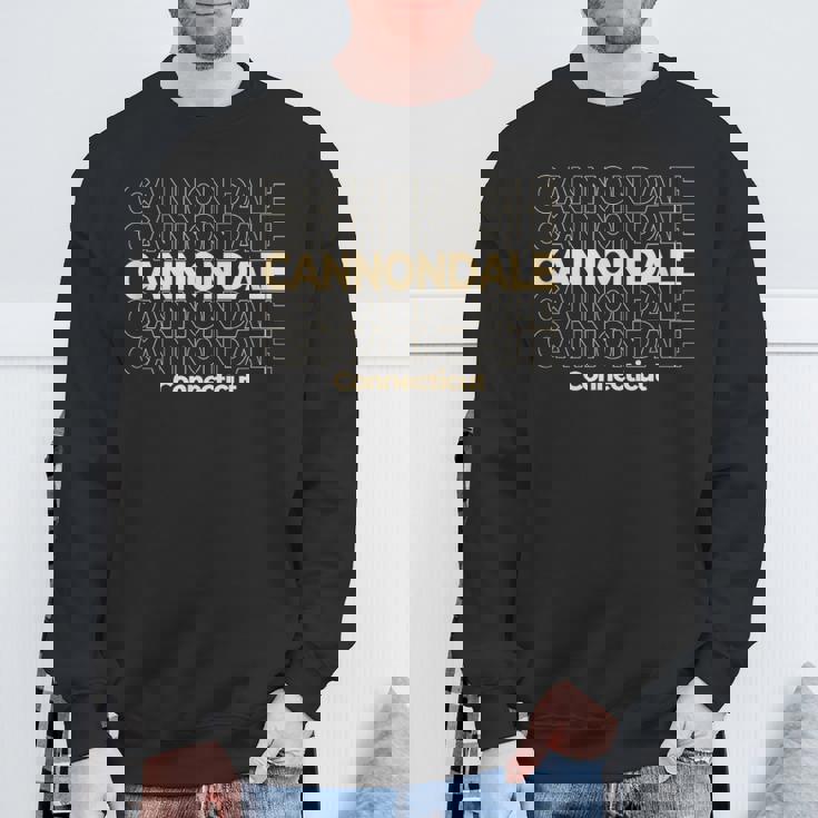 ビンテージキャノンデール、コネチカット州繰り返しテキスト スウェットシャツ 高齢者への贈り物