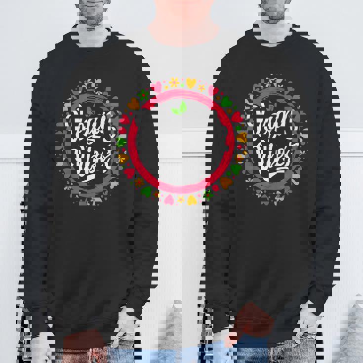 ビーガンバイブ 面白い 菜食主義 草食動物 ベジタリアン感謝 スウェットシャツ 高齢者への贈り物