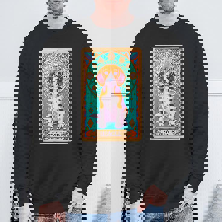 ビーグル 面白いtシャツ 犬 タロット カード かわいい メンズ 子供 おもしろ 服 グッズ ネタ スウェットシャツ 高齢者への贈り物