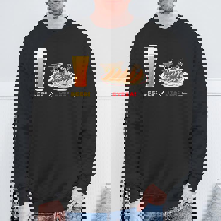 ビールとぎょうざとねこ ビール 餃子 猫 スウェットシャツ 高齢者への贈り物