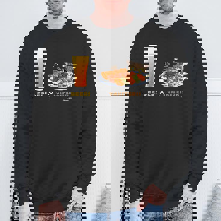 ビールとやきとりとねこ ビール 焼き鳥 猫 スウェットシャツ 高齢者への贈り物