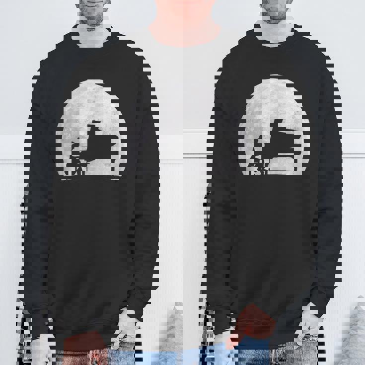 ピアニスト ピアノ奏者 クラシック音楽 ジャズ音楽 満月 趣味 クール ピアノ好き 音楽好き スウェットシャツ 高齢者への贈り物