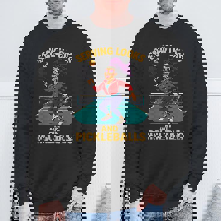 ピックルボールドラッグコート歌姫デザイン。 スウェットシャツ 高齢者への贈り物