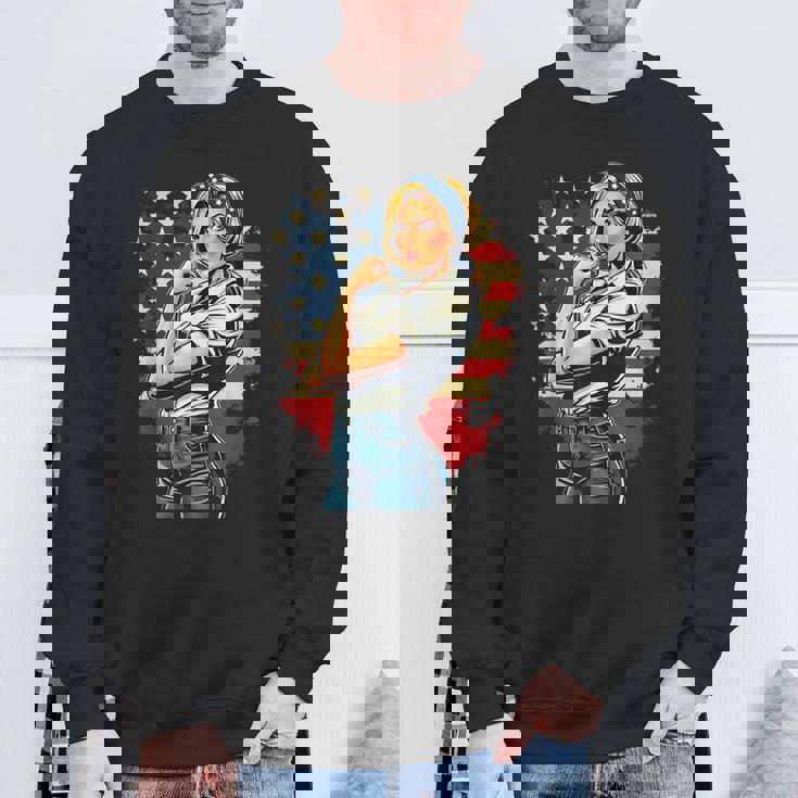 ピンアップセクシースタイルアメリカの象徴 スウェットシャツ 高齢者への贈り物