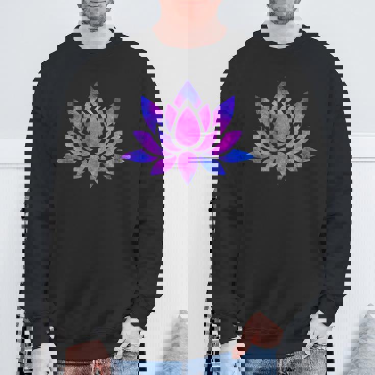 ピンクと紫の蓮の花 スウェットシャツ 高齢者への贈り物