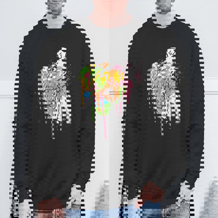 ピンクパンサー グラフィティ ブラック ラインアート スウェットシャツ 高齢者への贈り物