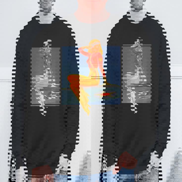 ピンナップガールww2軍空軍ポスターヴィンテージ スウェットシャツ 高齢者への贈り物