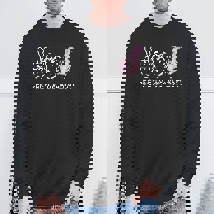 ピースラブウーパールーパールーパーレトロウーパールーパーラバー スウェットシャツ 高齢者への贈り物