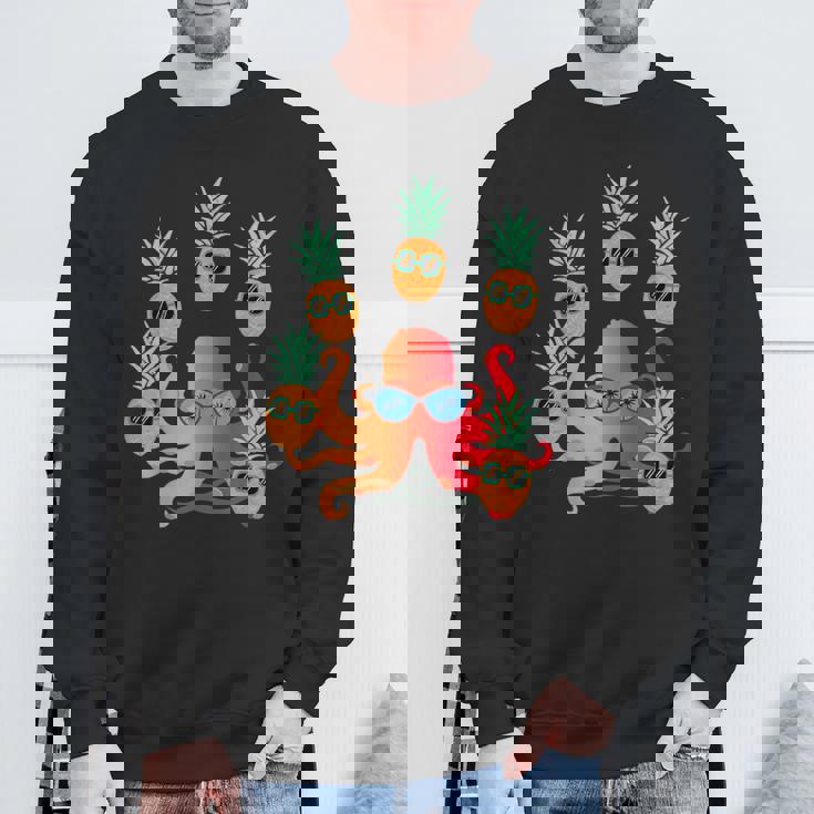 ファニー クール オレンジ タコ ジャグリング パイナップル スウェットシャツ 高齢者への贈り物