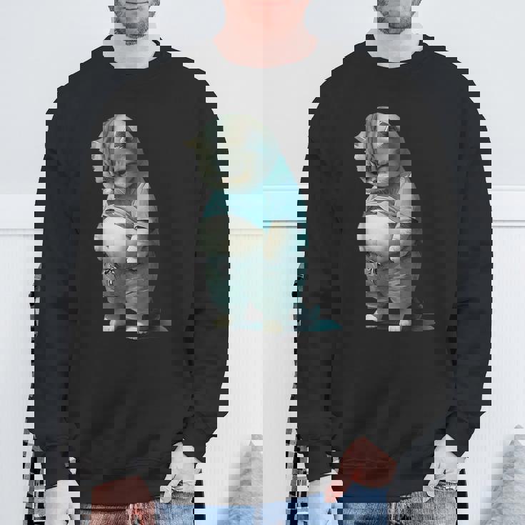 ファニー ファット キャット 子猫 アート デザイン 猫 飼い主 ペット愛好家 ギフト スウェットシャツ 高齢者への贈り物