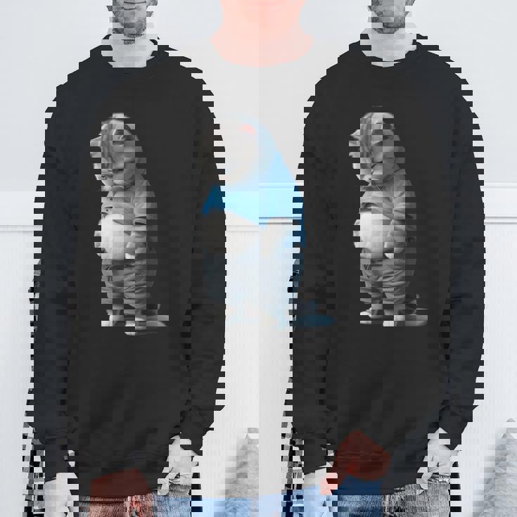 ファニー ファット 悲しい猫 アートデザイン 太った子猫 猫好き スウェットシャツ 高齢者への贈り物