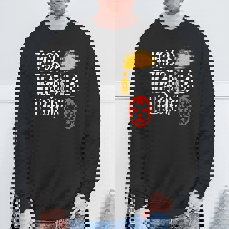 ファニー ルチャリブレ タコス テキーラ ルチャドールとファンへのギフト スウェットシャツ 高齢者への贈り物