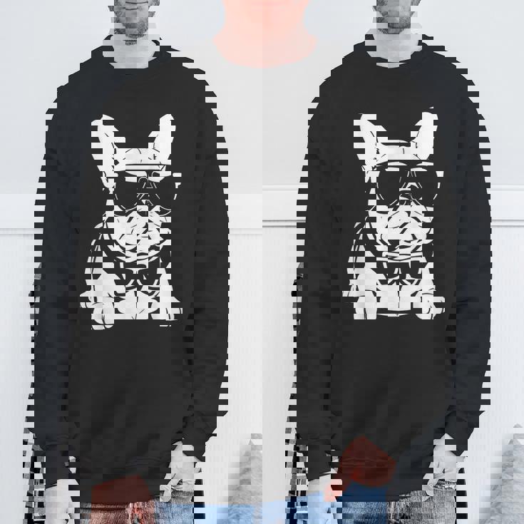 ファニーフレンチブルドッグ サングラス付き フレンチブルドッグ スウェットシャツ 高齢者への贈り物