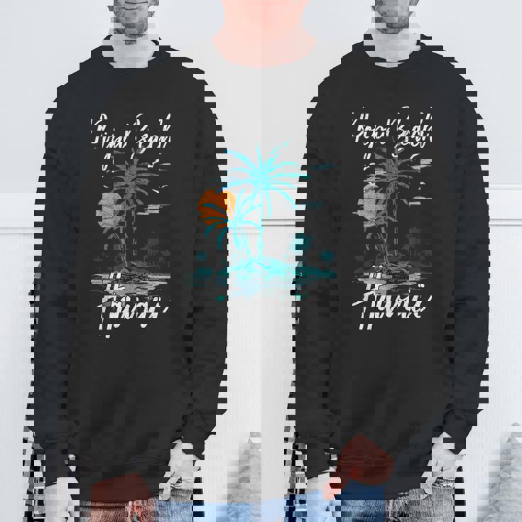 ファミリーバケーション レトロ サンセット ハワイ ポイプー ビーチ スウェットシャツ 高齢者への贈り物