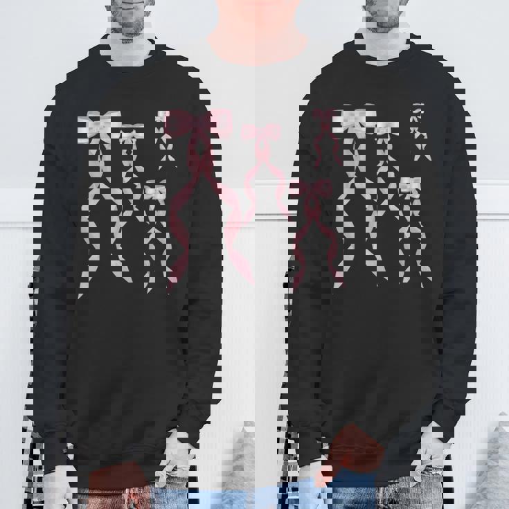 ファンシーピンクのリボンデザイン。 スウェットシャツ 高齢者への贈り物