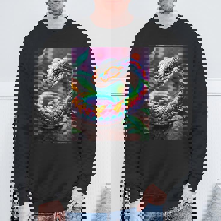 ファンタジー かわいい 鮮やかな蛇の葉 スウェットシャツ 高齢者への贈り物