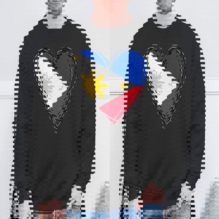 フィリピン独立記念日 I Love Philippines 国旗 ハート スウェットシャツ 高齢者への贈り物