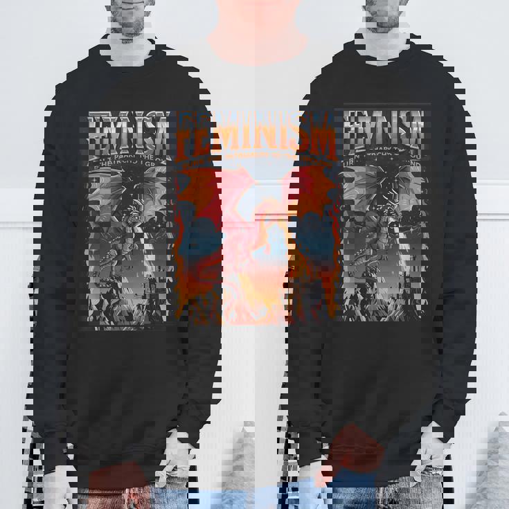 フェミニズム ドラゴン 家父長制を地面に燃やす フェミニスト スウェットシャツ 高齢者への贈り物