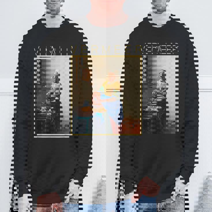 フェルメール 面白いtシャツ アート 牛乳を注ぐ女 絵画 メンズ レディース 面白い 服 美術 油彩画 スウェットシャツ 高齢者への贈り物