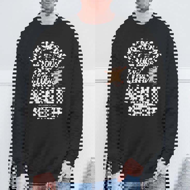 フクロモモンガのママ フクロモモンガのネックレス フクロモモンガの恋人 スウェットシャツ 高齢者への贈り物