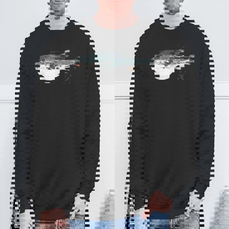 フグ 漁師デザイン 海洋愛好家向け スウェットシャツ 高齢者への贈り物