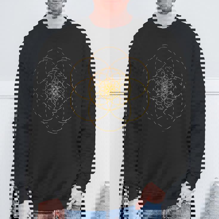 フラクタルシードオブライフ 神聖な幾何学 マンダラ バイブ アート マントラ スウェットシャツ 高齢者への贈り物