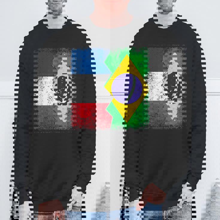 フランス ブラジルの旗 スウェットシャツ 高齢者への贈り物