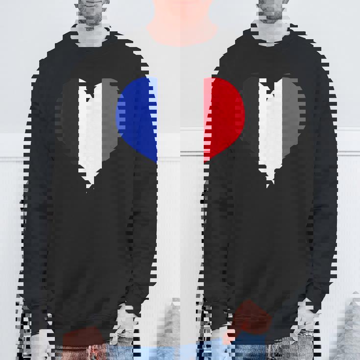フランス国旗ラブハートフランス国旗 スウェットシャツ 高齢者への贈り物