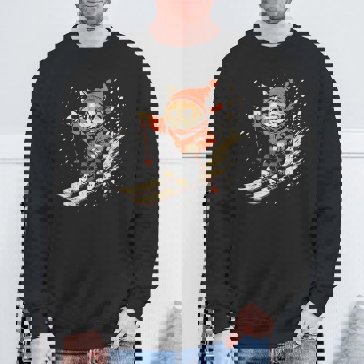 フリースタイルスキーヤー猫 フリースタイルスキー スウェットシャツ 高齢者への贈り物