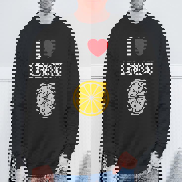フルーツ レモン 面白いユーモア かわいい シンプル 小さなレモン I Love Lemon スウェットシャツ 高齢者への贈り物