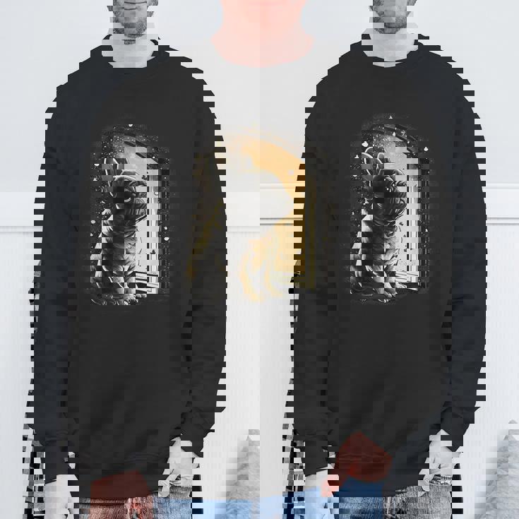 フレンチブルドッグ 夜のかわいいフレンチドッグ スウェットシャツ 高齢者への贈り物