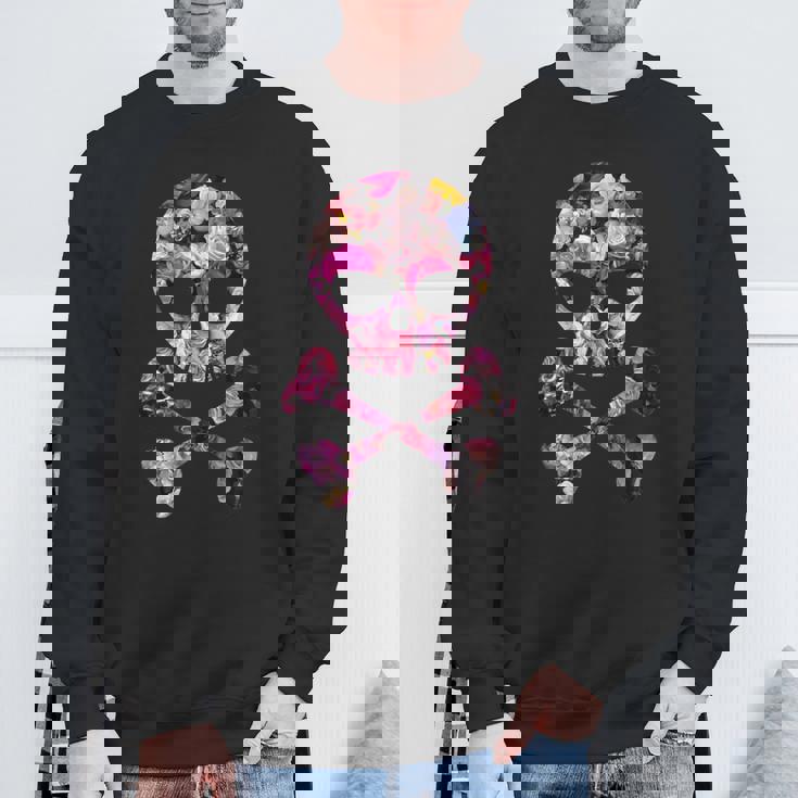 フローラルローズスカルフラワープリント スウェットシャツ 高齢者への贈り物