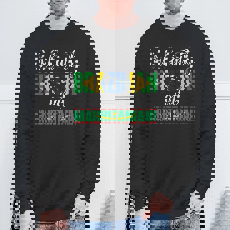 ブラジルとモーリタニアの混合国籍が見事に 長袖tシャツ スウェットシャツ 高齢者への贈り物