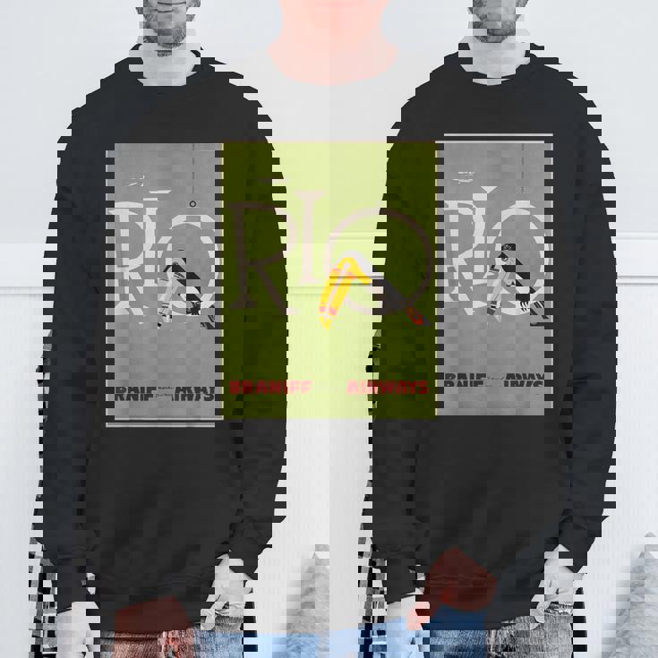 ブラジルオオハシ航空ヴィンテージ旅行ポスターリオデジャネイロ スウェットシャツ 高齢者への贈り物